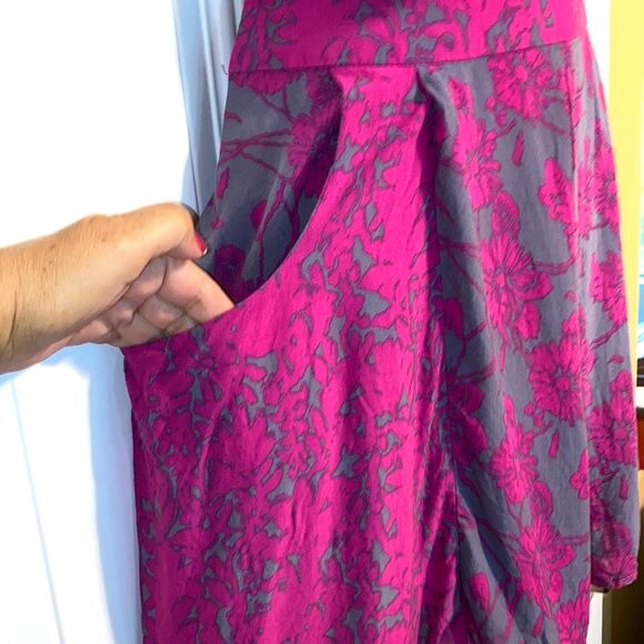 FREE PEOPLE Sheila High Rise Flowy Floral Culotte Fuschia Pink Shorts Womens 12 - Picture 6 of 16